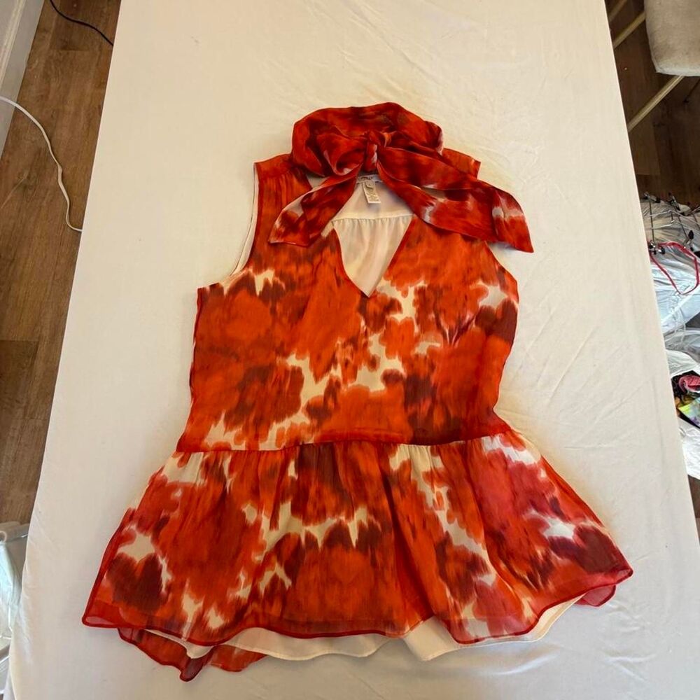 Jcrew Women's Red and Orange Blouse